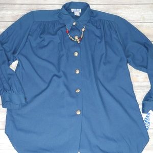 Laura Tyler Vintage Blouse W/Necklace Medium